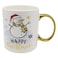 Xmas Gold Handle Decoration Ceramic Mug 350ml