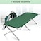 HEXAR Heavy Duty Camping Bed Double Layer Oxford Strong Sleeping Cots with Carry Bag for Adults &amp; Kids Portable Travel Folding Camping Cots for Home Office Outdoor Beach Vacation (GREEN)