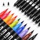 Innovative 60pcs Colouring Pens, Dual Tip Brush Pens Art Markers Fineliner Water Color Drawing