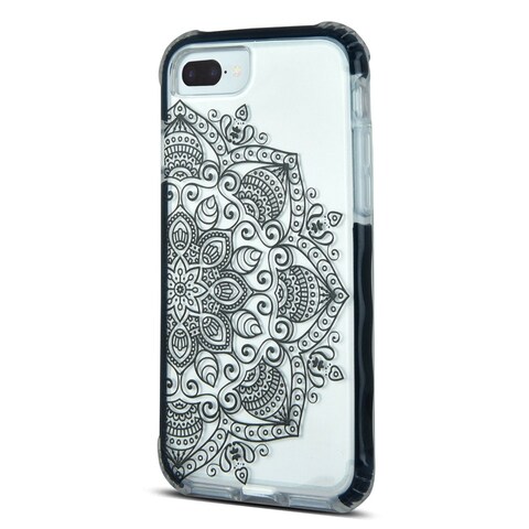 iOrigin iPhone 7 Plus Clear Bumper Mobile Case - Black Mandala