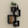 Wooden Twist Rafuf Intersecting Floating Wall Shelves with 4 Shelves Black