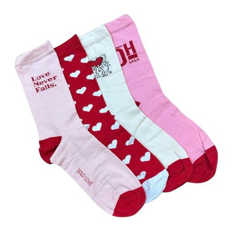 WOM.VALENTAINE SOCKS PACK4 GROUP3