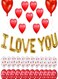 Generic 35-Piece Valentine I Love You Pattern Decorative Latex Balloon An002