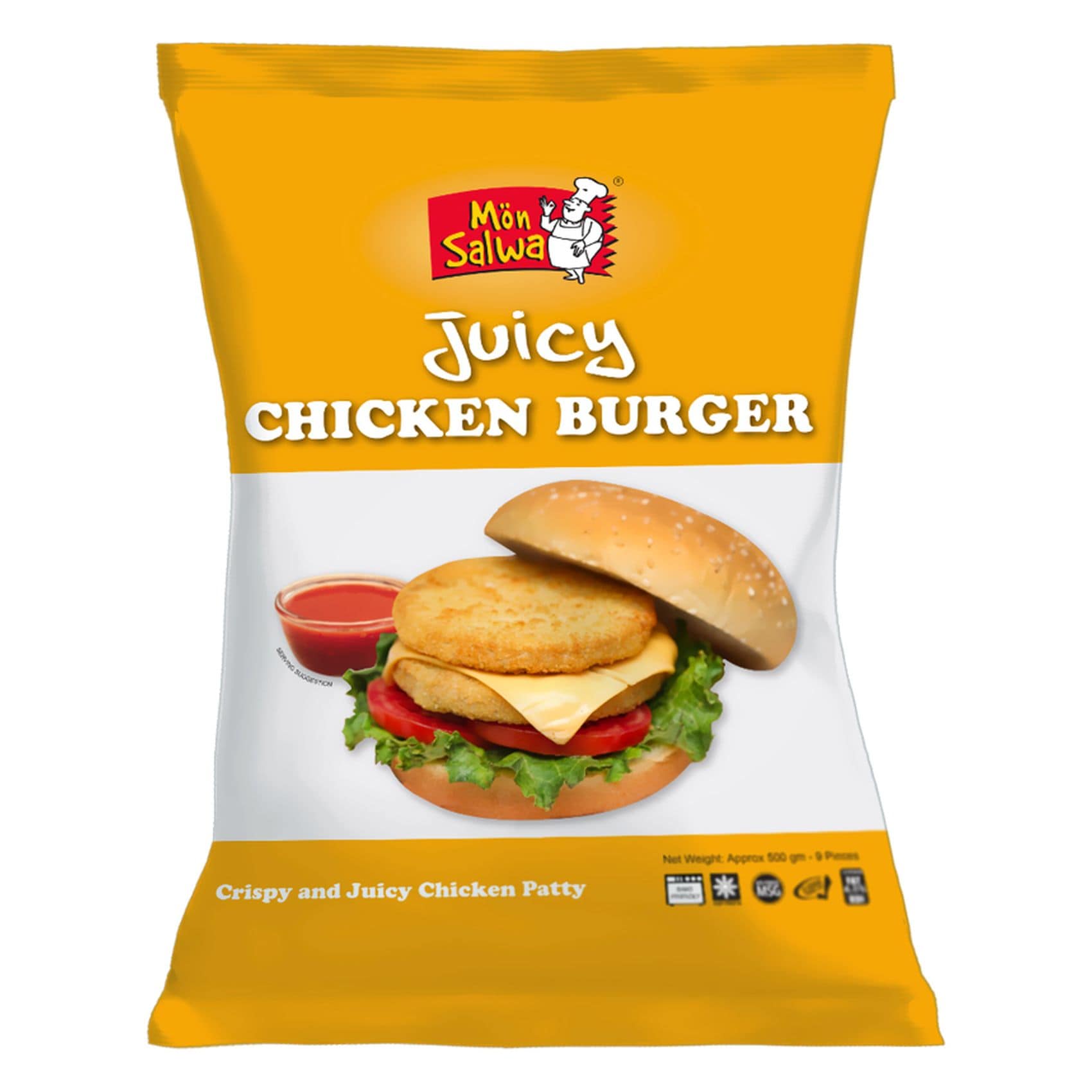Buy Mon Salwa Juicy Cicken Burger Patty 500 gr Online Carrefour