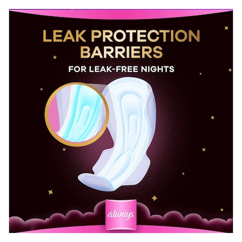 Always Dreamzz Cotton Maxi Thick Sanitary Pads With Wings 20 Count