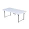 Lifetime, 4-Foot, Height Adjustable Fold-In-Half Table, Rectangle, Residential, White Granite Colour, LFT-80509