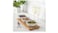Tray with 3 bowls, bamboo/white