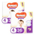 Buy Huggies Extra Care Diaper Pants Size 4 9-14kg White 36 Diapers Pack of 2 in UAE