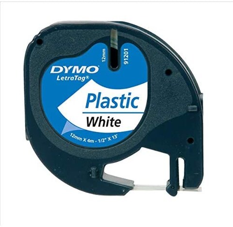 Dymo LetraTag Tape Plastic 91201 12mm x 4m