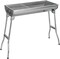 Portable Folding Stainless Steel Charcoal BBQ Grill Outdoor Barbecue Smoker Camping Backyard Cooking, 73x34x70cm