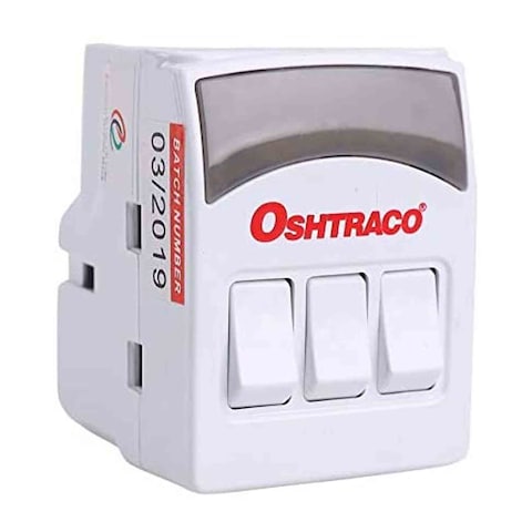 Oshtraco 3-Way Multi Adaptor With Switch White