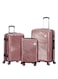 Biggdesign 3 Piece Moods Up Luggage Set With Spinner Wheels Rose Gold