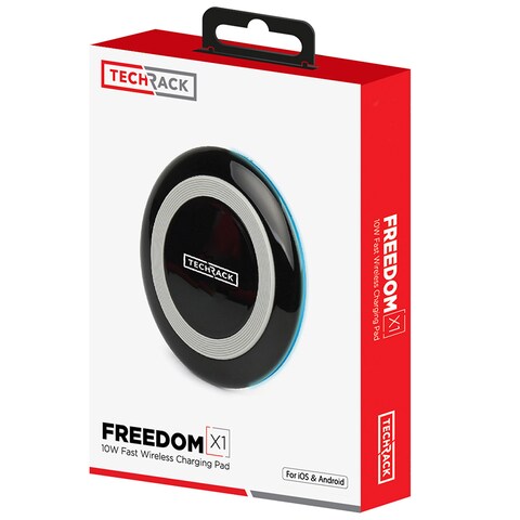 TechRack Freedom X1 10W Fast Qi Universal Wireless Charging Pad - Black