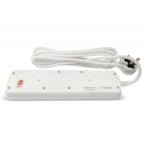 AFRA Japan Universal Extension Cord, 4 Way, 4 Universal Sockets, 5 Meter Cable, Easy Set-Up & Storage, Shockproof, 250V