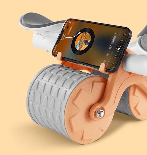Automatic Rebound Ab Abdominal Exercise Roller Wheel, with Elbow Support and Timer, Abs Roller Wheel Core Exercise Equipment, for Men Women