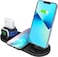 Sky-Touch 6 In 1 Multi-Function Wireless Charger Stand, Fast Wireless Charging Station For Mobile Phone, Watch, Earphone, Black