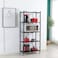 5 Tier Metal Storage Rack Foldable Shelf Kitchen Organizer Bedroom Shelves Rolling Cart