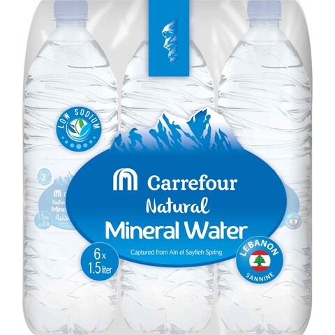 Buy Carrefour Lebanon Natural Mineral Water 1.5L Pack of 6 in UAE