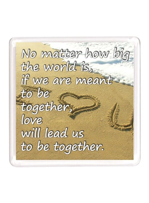 Ajooba Dubai Love Quote Magnet White/Beige 64X64 Millimeter