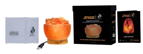 Geohoney Himalayan Salt Lamp With USB Mini - Fire Bowl