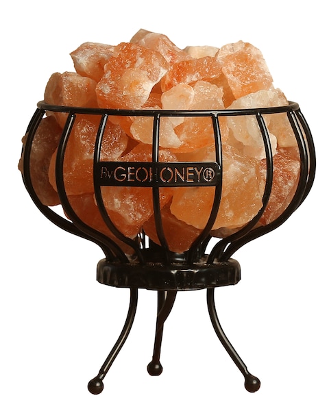 Geohoney Himalayan Salt Lamp With Iron Basket