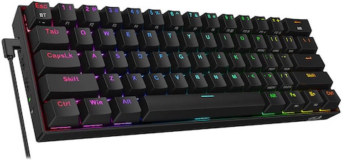 Redragons K530 Pro Draconic 60% Wireless RGB Mechanical Keyboard,Bluetooth/2.4Ghz/Wired 3-Mode 61 Keys Compact Gaming Keyboard