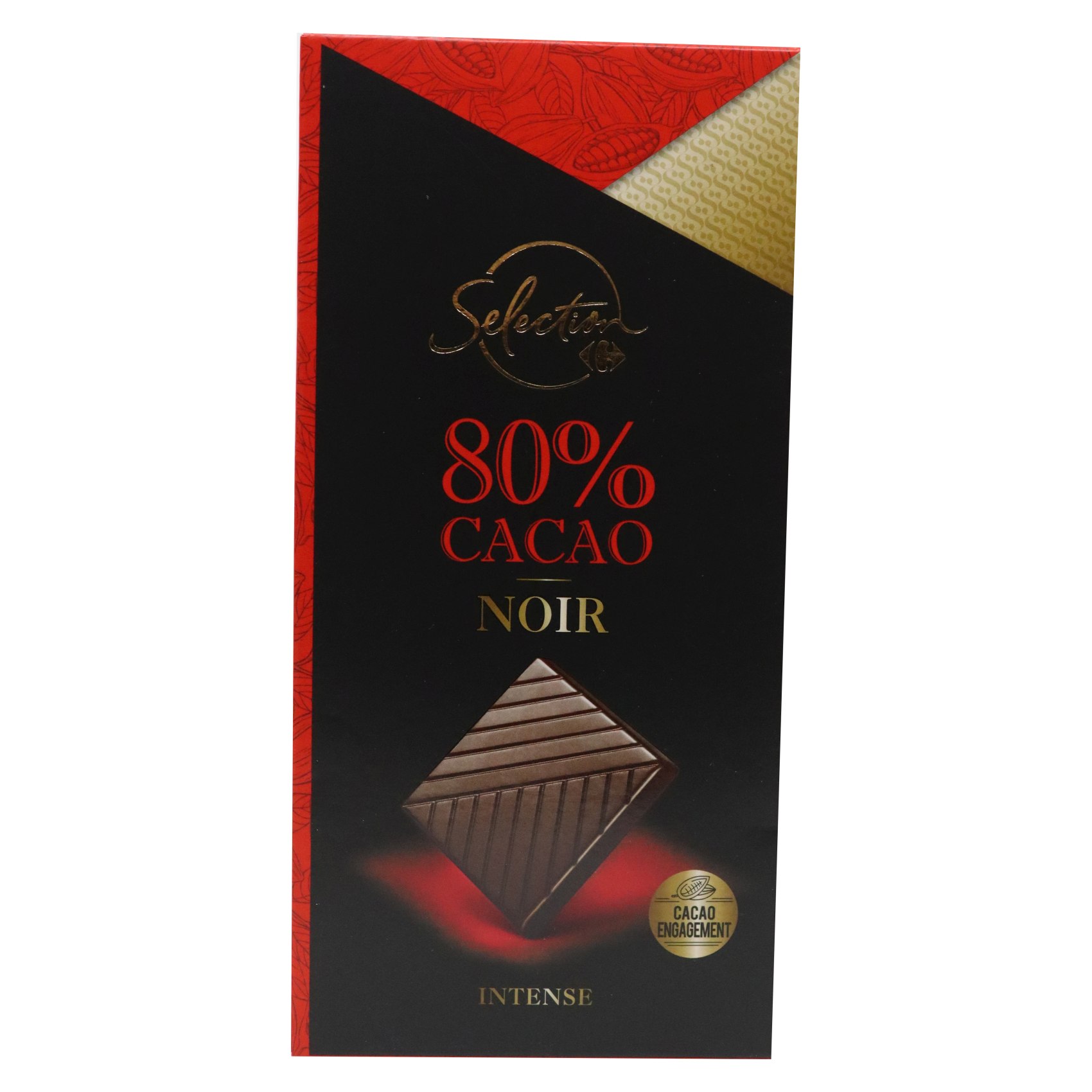 كارفور سيلكشن 80% لوح شوكولاته الكاكاو الداكن 80 غرام