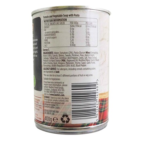 Baxters Flavourites Minestrone Soup 400g