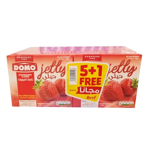 Domo Gelatin Dessert Strawberry 85GR 5+1 Free