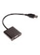 Generic USB 3.0 To VGA Video Graphic Card Display External Cable Adapter, Black