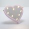 Heart-Shaped Mirror with Pink Frame and Light LEDs 32x30cm