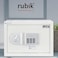 Rubik Safe Box A4 Document Size Locker Security Safety Deposit With Key And Keyless Entry RB25AJ (35x25x25cm) White