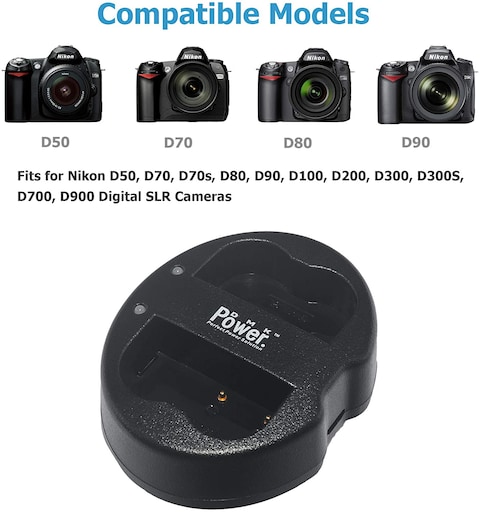 DMK Power EN-EL3e Dual Slot USB Charger for Nikon D50 D70 D70s D80 D90 D100 D200 D300 D300S D700 D900 Digital SLR Camera
