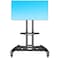 Mobile TV Cart TV Stand with Lockable Wheels for 32 to 70" Inch Plasma LCD LED Flat or Curved Screen TVs up to 100lbs - Height Adjustable (32-70 inch)