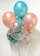 Party Time 28-Pieces Metallic Teal &amp; Rose Gold Latex Balloons Confetti Balloons Set for Bridal Shower Engagement Wedding Baby Shower Birthday Party Decorations - Party Supplies