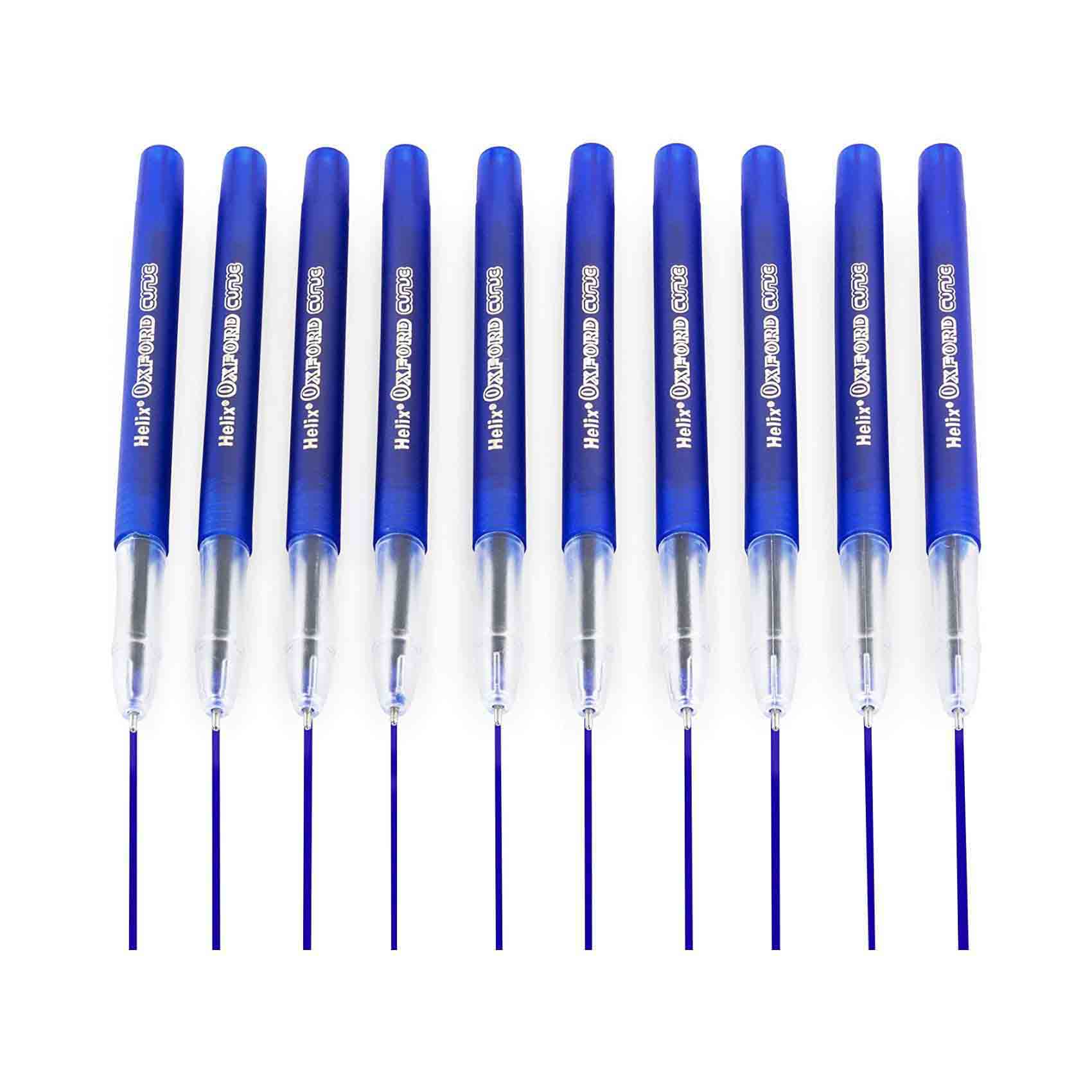 هيليكس أكسفورد قلم حبر جاف بكرة دوارة 1 مم 10 قطع - أزرق