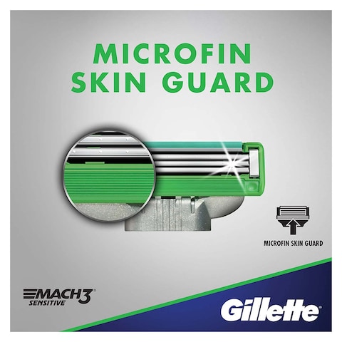 Gilette Mach3 Sensitive Razor Blade Cartridges - Pack of 8