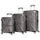 Eminent Hard Case Suitcase Trolley Luggage Set Of 3 Polycarbonate Lightweight 4 Quiet Double Spinner Wheels Travel Bags With TSA Lock, KJ97, Gold Grey