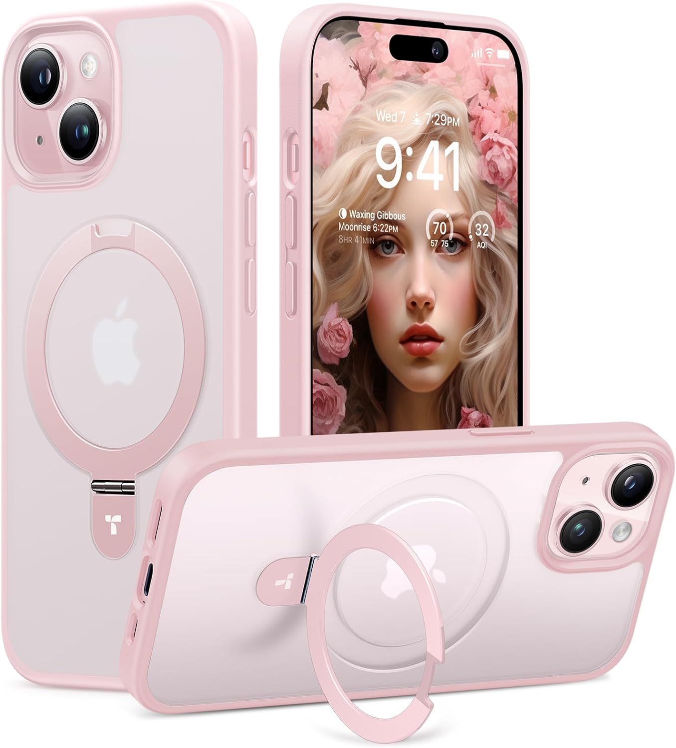 Torras UPRO Ostand Matte Series For Apple iPhone 15 Pink