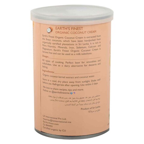 Earth&#39;s Finest Organic Coconut Cream 400ml