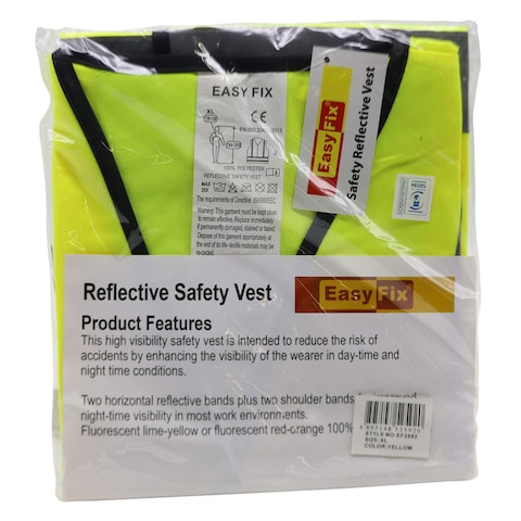 Easy Fix Reflective Heavy Duty Safety Jacket Yellow Extra Large