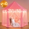 Princess Castle Girls Play Tent Toy, Kids Large Fairy Playhouse Tent with Star Lights