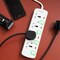 Olsenmark 4 Way Power Socket with Individual Switches- OMES1728D/ Equipped with PP Fire Proof Housing, Copper Parts, and Child Safety Shutter/ 3-meter Extension Cord, Ideal for Home, Office,