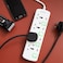 Olsenmark 4 Way Power Socket with Individual Switches- OMES1728D/ Equipped with PP Fire Proof Housing, Copper Parts, and Child Safety Shutter/ 3-meter Extension Cord, Ideal for Home, Office,