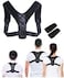 Fitto Adjustable Posture Corrector for Men, Women &amp; Children, Invisible Back Support Belt with Shoulder Pads, Black