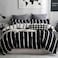 Luna Home King size 6 pieces, bedding set, black &amp; white stripe design.