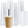 Lavish 8 Oz Disposable Crystal Clear PET Plastic Cups With Flat Lids [100 Sets] For Picnic, Travel, And Events