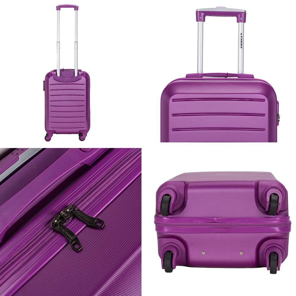 Single Hardside Spinner ABS Trolley Luggage With Number Lock 20 Inches