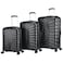 Eminent Hard Case Travel Bag Trolley Luggage Set of 3 TPO Lightweight Suitcase 4 Quiet Double Spinner Wheels with TSA Lock KK30 Black