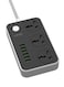 LDNIO 3 AC Socket USB Charger Black/Grey